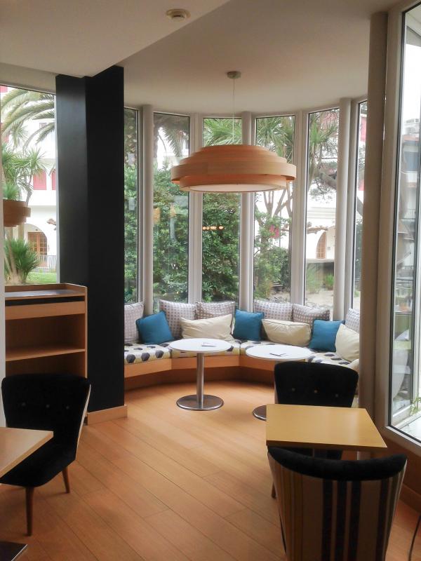 The XXL size Bamboo ceiling light at the Helianthal Hotel in St Jean de Luz