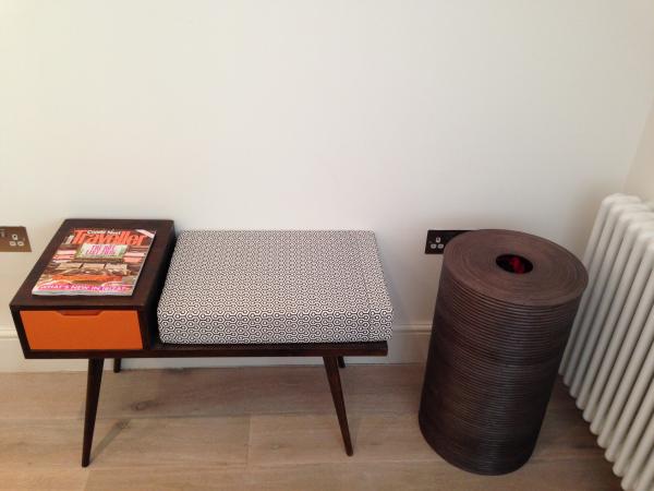 Colourful side bench, so wonderfully retro ...