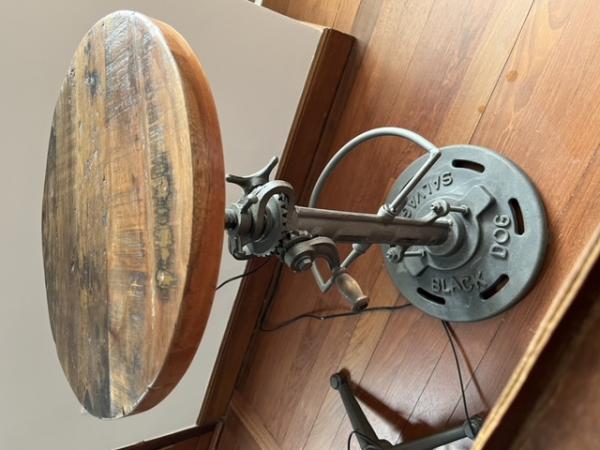 Tabouret haut en teck réglable