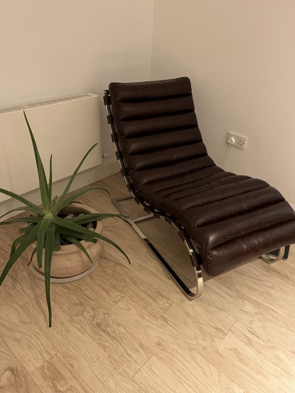 Chaise longue en cuir pleine fleur