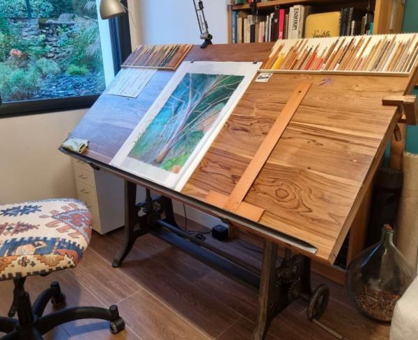 Table d'architecte en teck