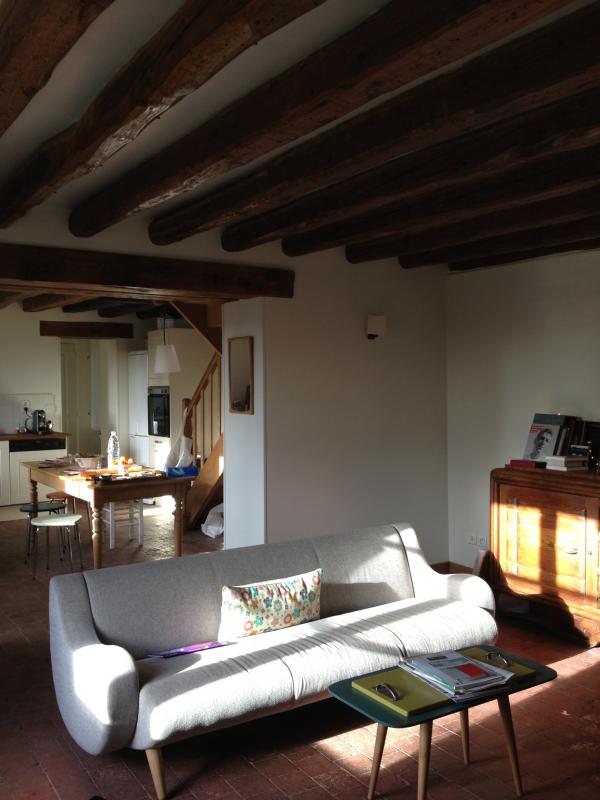 3 seater Geneva Sofa.
Scandinavian furniture in a small, charming Normandy house. Funky!