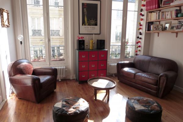 PIB's Cigar Club sofa and armchair for a small Parisian living room, vintage. Do it the South Pigalle way!
