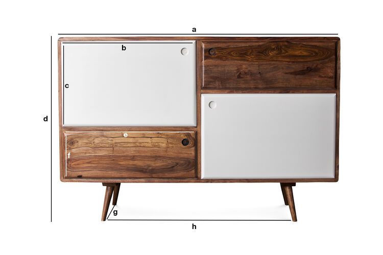 Productafmetingen 1969 houten dressoir