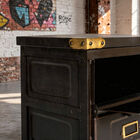 Made of sheet metal with a matte anthracite finish