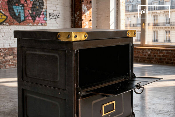 Made of sheet metal with a matte anthracite finish