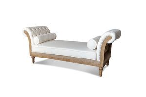 Ecru linen and cotton 2-seater bench Montaigu