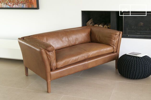 2-seater camel leather sofa Hamar