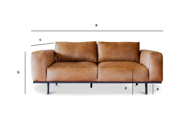 Product Dimensions 2-seater Havana leather sofa Almond