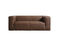 Miniature 2-seater sofa in full-grain hazelnut leather Monza Clipped