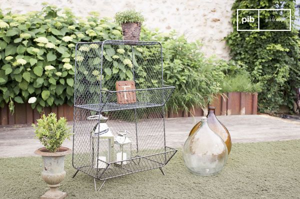 The flared base offers stability and elegance to this storage unit.