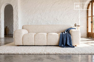 2-Sitzer-Sofa aus cremefarbenem Stoff Atoll