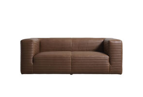 2-Sitzer-Sofa aus vollnarbigem Leder in Haselnussbraun Monza