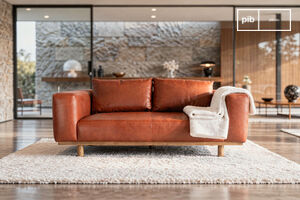 2-zitsbank in cognac leer en eik Andersen