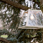 Beautiful suspended glass lamp.