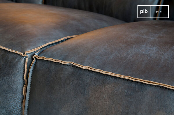 Inverted seams, and rich leather tones.