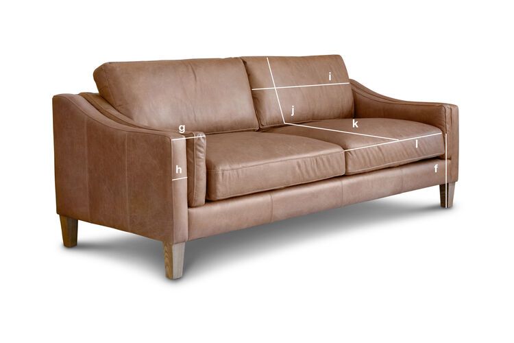 Product Dimensions 3-seater sofa Heidsieck cinnamon