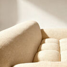 The wide-grain woven fabric covering offers a dense weave that fragments the light