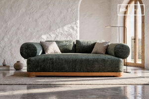 3-seater sofa in green velvet Dune