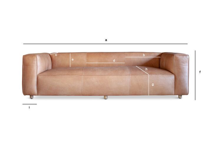 Product Dimensions Camel leather 3-seater sofa Krieger