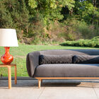 Round 3-seater gray velvet sofa Olson