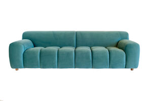 3-Sitzer-Sofa aus Samt in Entenblau Atoll