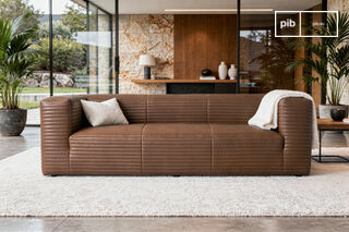 3-Sitzer-Sofa aus vollnarbigem Leder in Haselnussbraun Monza