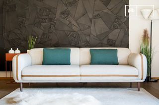 3-Sitzer Sofa aus grauer Wolle