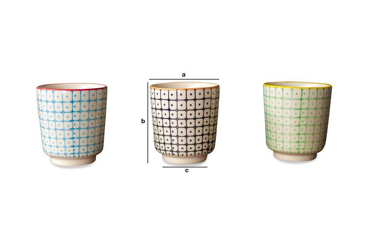 Dimensions du produit 3 tasses à café Brüni