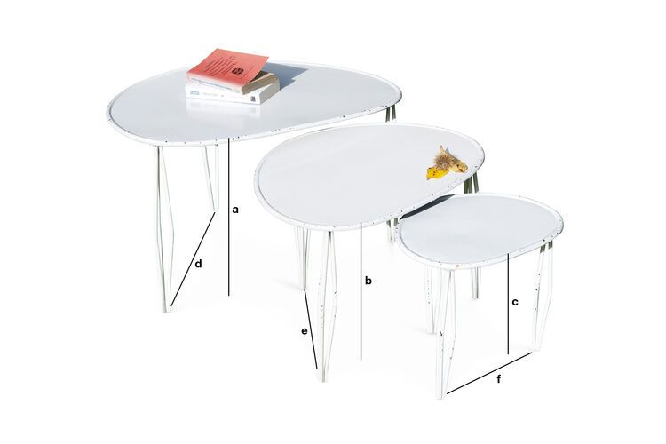 Produktdimensionen 3-Tlg Satztisch Tripoli