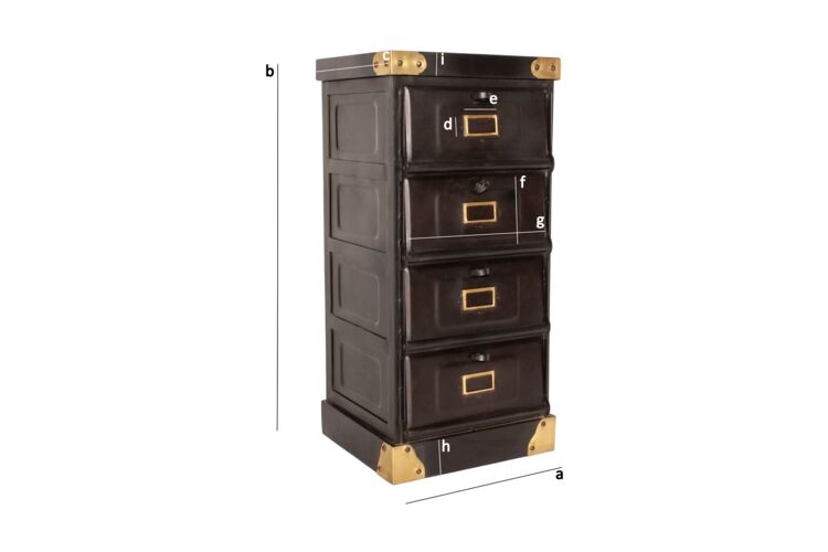 Product Dimensions 4-door metal chest of drawers Boston