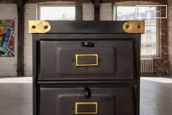 This narrow cabinet favors a vertical organization to structure passageways or office nooks