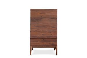 5-drawer walnut chest of drawers Hemët