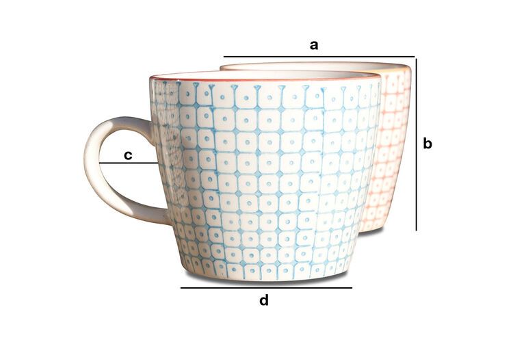 Dimensions du produit 6 mugs en porcelaine Brüni