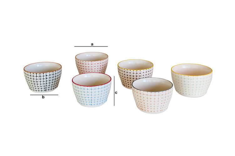 Dimensions du produit 6 Petits bols Brüni