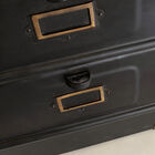 The matte anthracite finish absorbs light to reveal only the grain of the metal