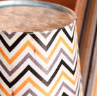 Pretty coloured patterns decorate the pots.