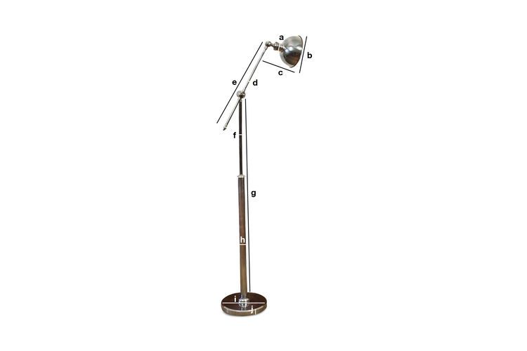 Product Dimensions Adjustable silver metal reading lamp Elkins