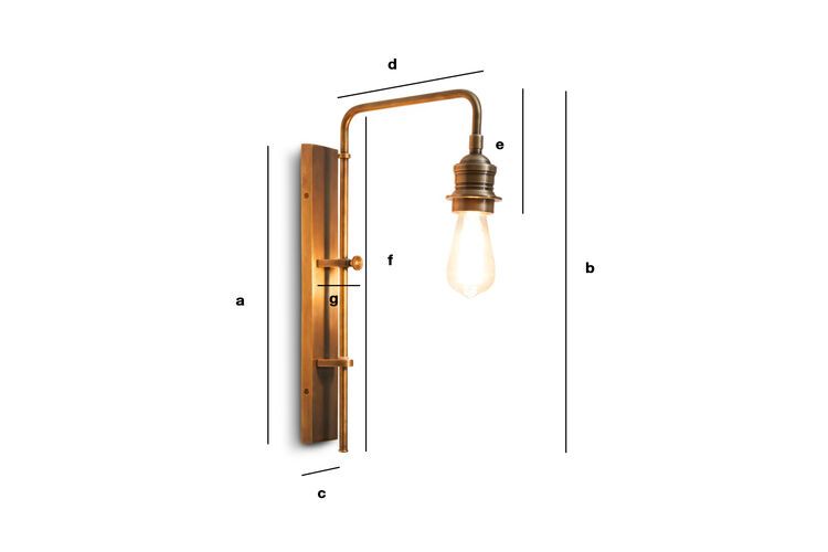 Product Dimensions Adjustable wall lamp in Lerwick brass
