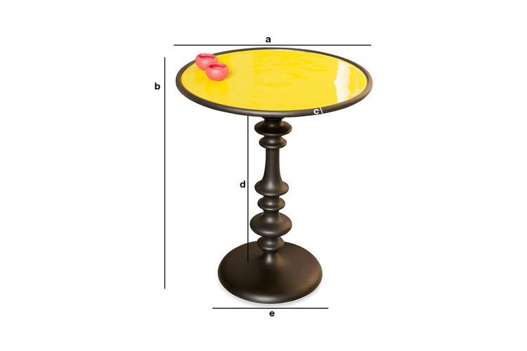 Product Dimensions Alice yellow side table