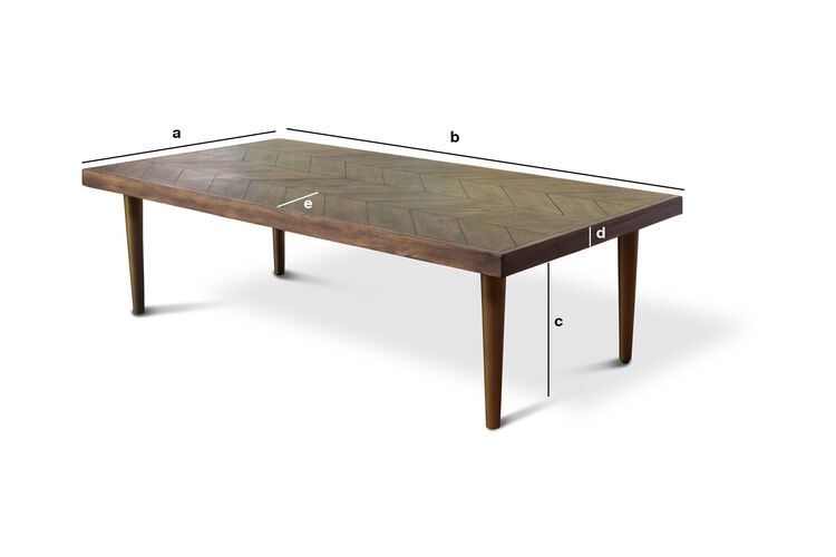 Productafmetingen Donker houten salontafel Alienor