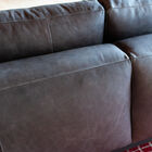 Hand-finished full grain cowhide leather in a pretty moiré grey