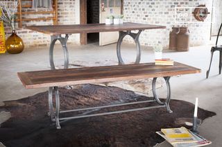 Recycelte antike Holzbank