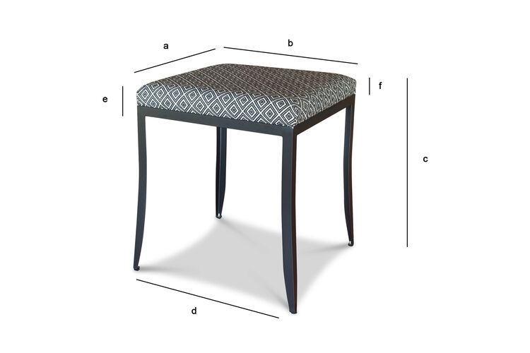 Produktdimensionen Ambroise schwarz-weißer Hocker