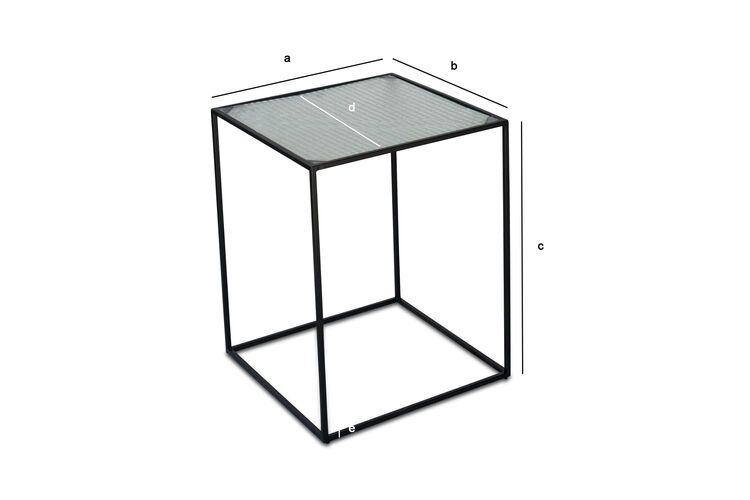 Productafmetingen Glazen bijzettafel Anne-Lise