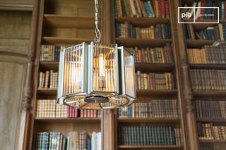 Antibes glass and brass chandelier