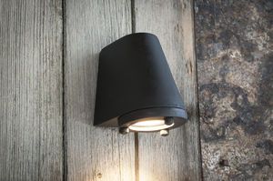 Aplique de exterior de metal negro Aix