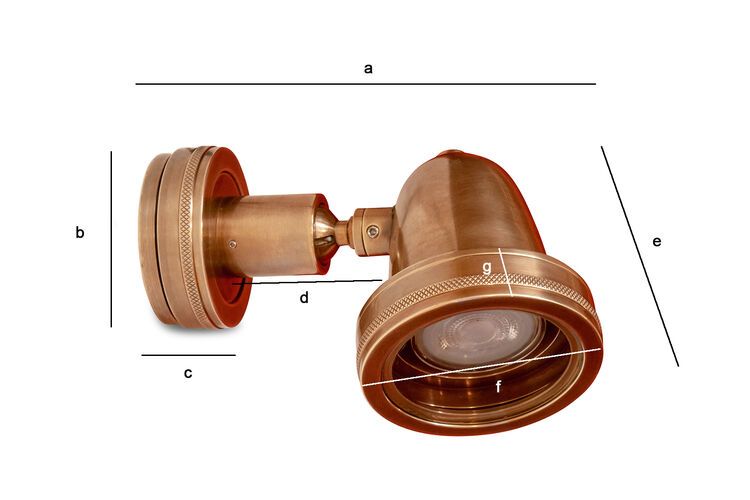 Dimensioni del prodotto Applique da parete in ottone dorato Cherny