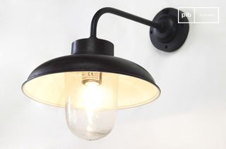 Applique extérieure coudée en métal noir Powell