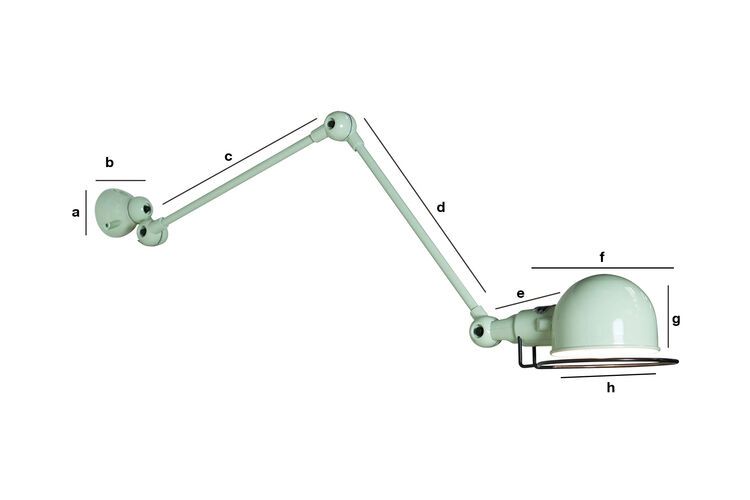 Dimensioni del prodotto Applique Jieldé verde acqua Signal